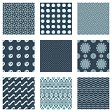 Vector set of nine seamless patterns