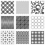 Vector set of nine seamless patterns