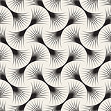 Vector Seamless Black and White Arc Lines Grid Pattern