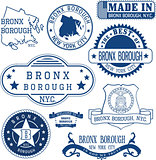 generic stamps and signs of Bronx borough, NYC