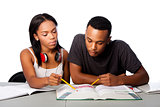Students helping studying together
