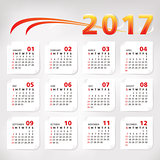 2017 year simple office calendar