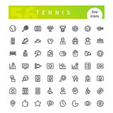 Tennis Line Icons Set