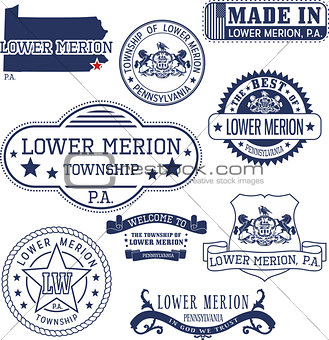 generic stamps and signs of Lower Merion townhip, PA