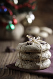 Chocolate chip cookies with christmas tree