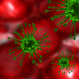 3D Medical background with virus cells