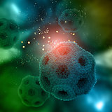 3D Medical background with virus cells 