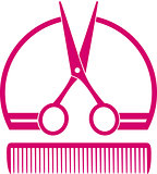 barbershop icon with scissors and comb