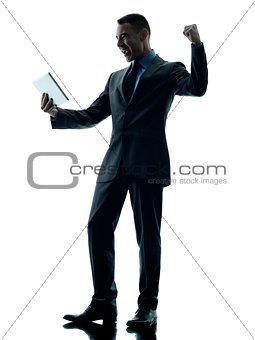 business man digital tablet  isolated