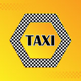 Checkered taxi background with text in center