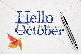Hello October greeting card