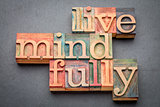 live mindfully in wood type