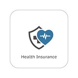 Health Insurance Icon. Flat Design.