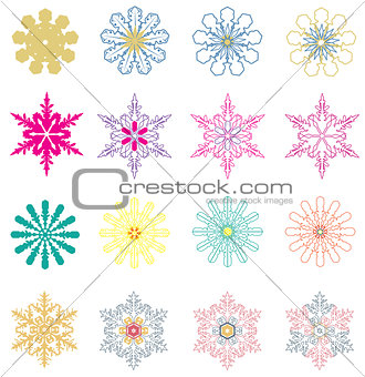 Vector Colorful Snowflakes