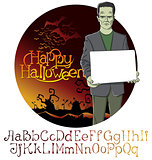 Vector Cartoon Frankenstein Halloween