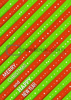 christmas background with green and red stripes
