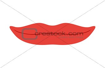 red human lips in flat style with little smile