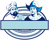 Baker and Dutch Lady Banner Oval Retro