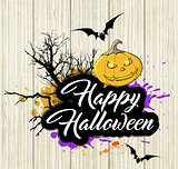 Halloween card with pumpkin