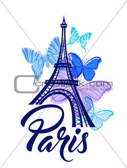 Romantic background with Eiffel Tower