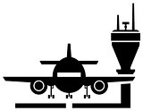plane on airport icon