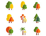 set of tree icons