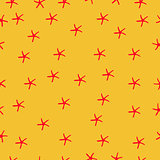 Sea star vector seamless pattern. Marine decorative background