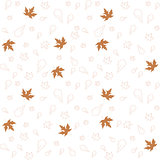 Autumn leaves of maple and oak, seamless pattern, vector illustration