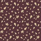 Autumn leaves of maple and oak, seamless pattern, vector illustration
