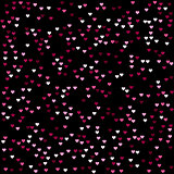 Seamless abstract pink heart pattern vector, black background
