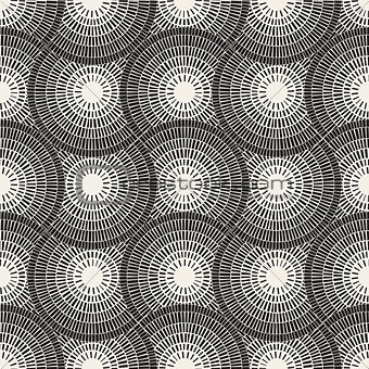 Vector Seamless Black and White Mosaic Pavement Pattern