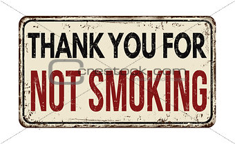 Thank you for not smoking vintage metal sign