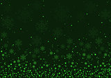 Green Christmas Snowflakes Background
