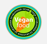 Vegan Food Label Set Vector Illustration