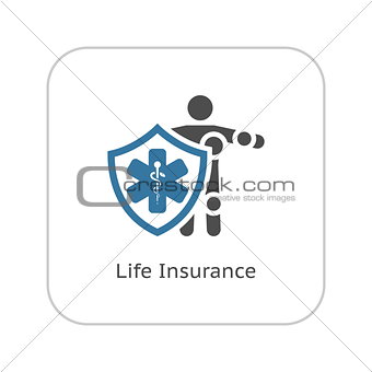Life Insurance Icon. Flat Design.