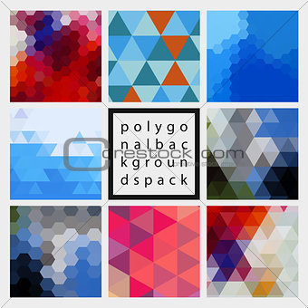 Abstract vector polygonal design backgrounds pack
