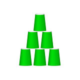 Pyramid of cups in green design