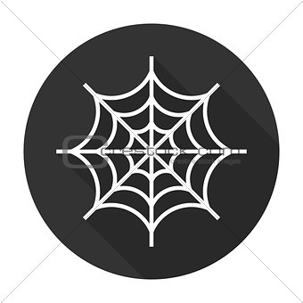 Spider web icon flat