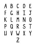 Hand-drawn vector alphabet script
