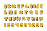 Vector alphabet with numbers.