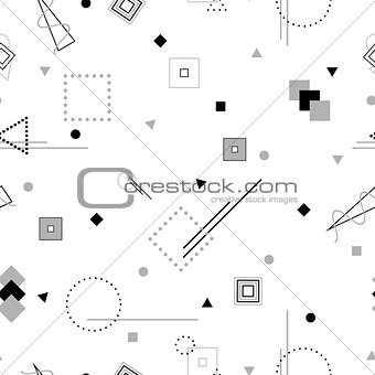Vector abstract seamless monochrome pattern.