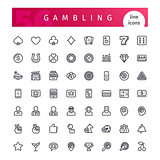 Casino Gambling  Line Icons Set