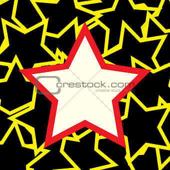 White and red star over stars background