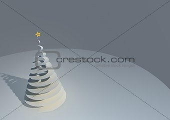 Illustration of a stylized spiral geometric Christmas tree