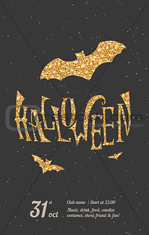 The poster for a party on Halloween with bats