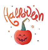 Halloween poster with Pumpkin and inscription