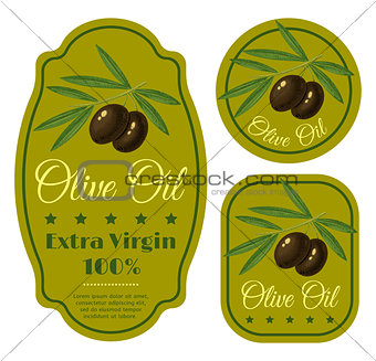green labels for olive oil