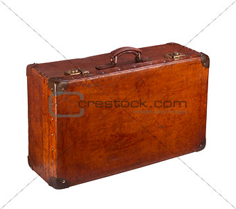 Old closed suitcase 