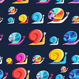 Graphic ornament colorful snail