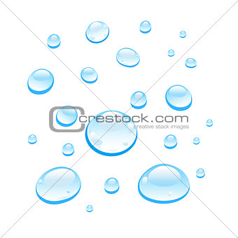 Transparent blue drops